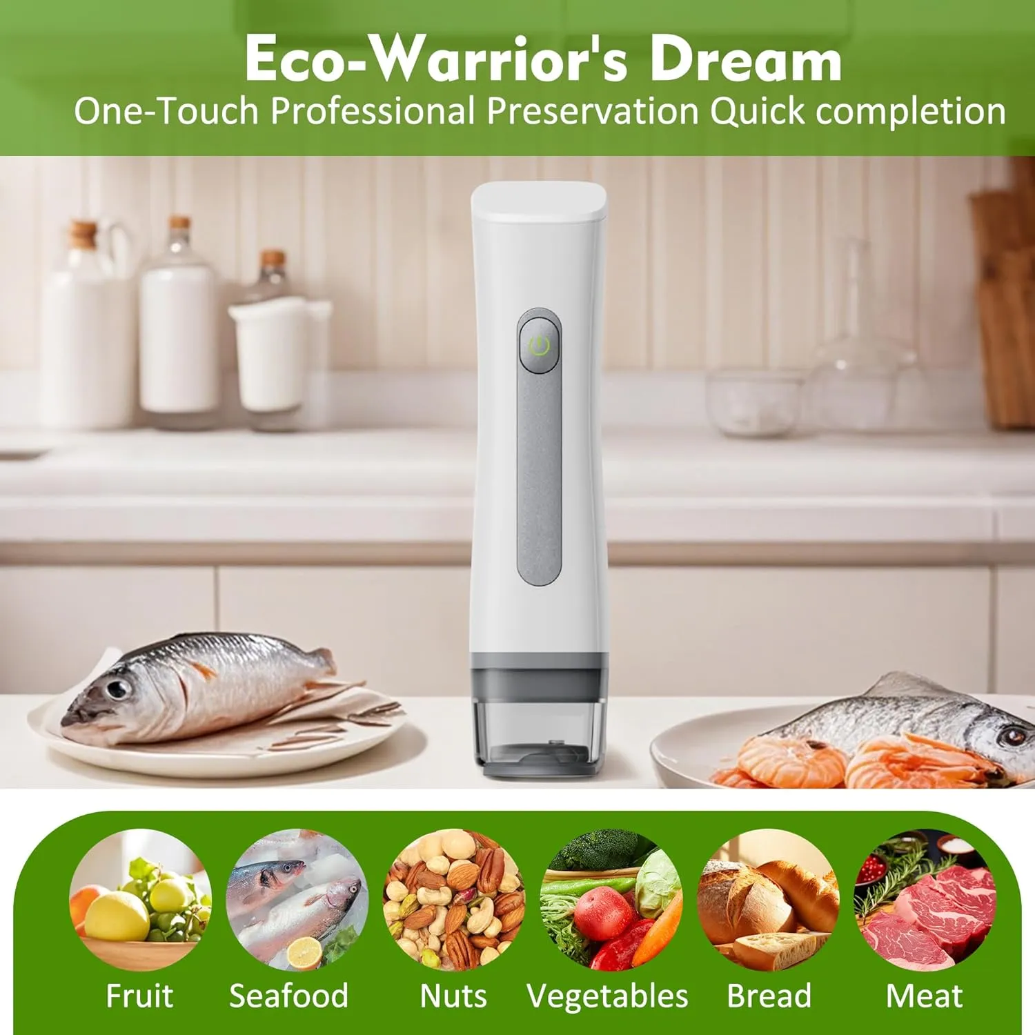 Compact Vacuum Sealer Machine Set, Vacuum Sealer for Food, Convenient Handheld Both Dry Food and Moist Foods for RV, Boat Galley (Vacuum Sealer and 30 Bags)