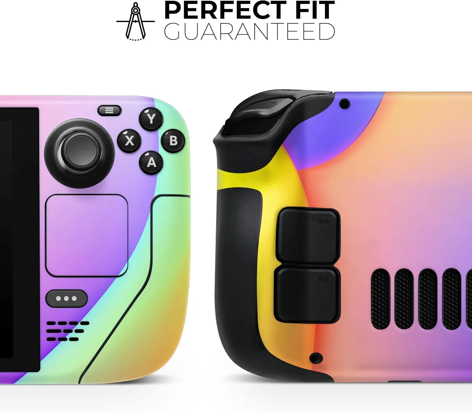 Compatible with Steam Deck - Skin Decal Protective Scratch-Resistant Removable Vinyl Wrap Cover - Abstract Neon Wave V4