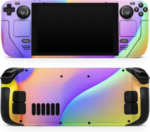 Compatible with Steam Deck - Skin Decal Protective Scratch-Resistant Removable Vinyl Wrap Cover - Abstract Neon Wave V4