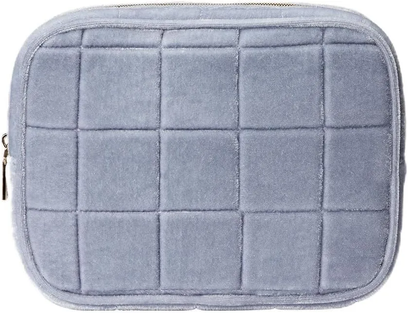 Conair Women's Double Zip Toiletry Travel Bag-Makeup Organizer-Gifts for her, Frosty Blue, 1 Count (Pack of 1)