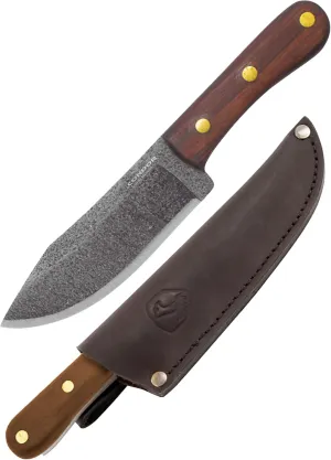 Condor Tool & Knife Mini Hudson Bay Fixed Blade Hunting Knife - 1075 High Carbon Steel - Hand Crafted Welted Leather Sheath - 4.9in Blade - 5mm Thick - 9.5oz