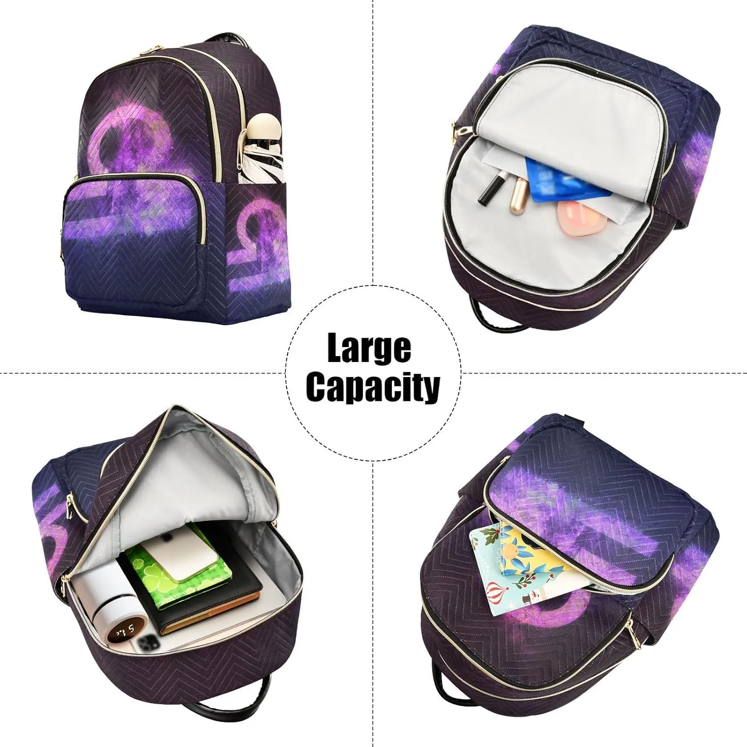 Constellation Libra Mini Backpack for Women, LightWeight Travel Backpack Purse Shoulder Bag Small Casual Daypack for Womens