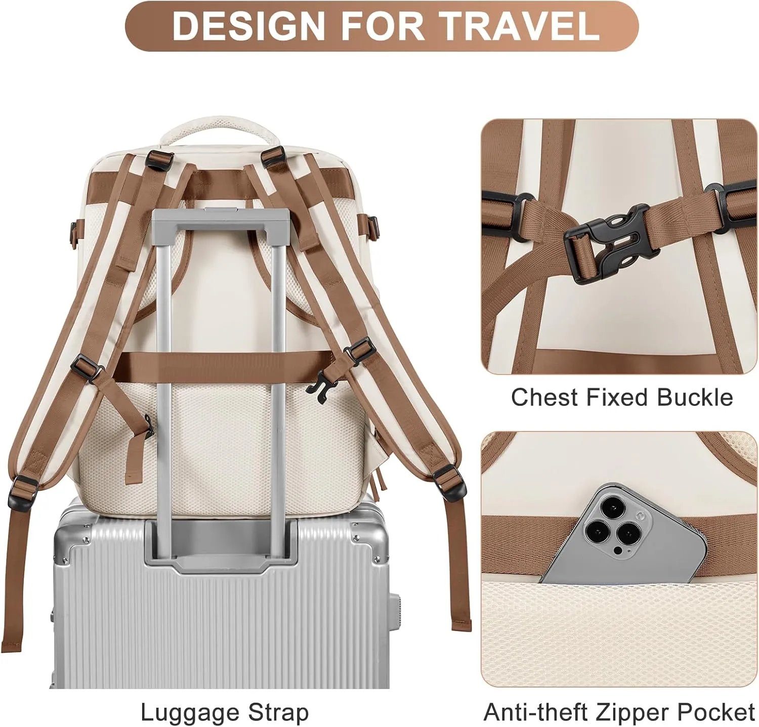 coofay Extra Large Travel Backpack Carry on Flight Approved Mochila De Viaje Personal Item Backpack for Airlines Frontier Airlines Personal Item Bag Backpack for Travel Backpacks for Men Women