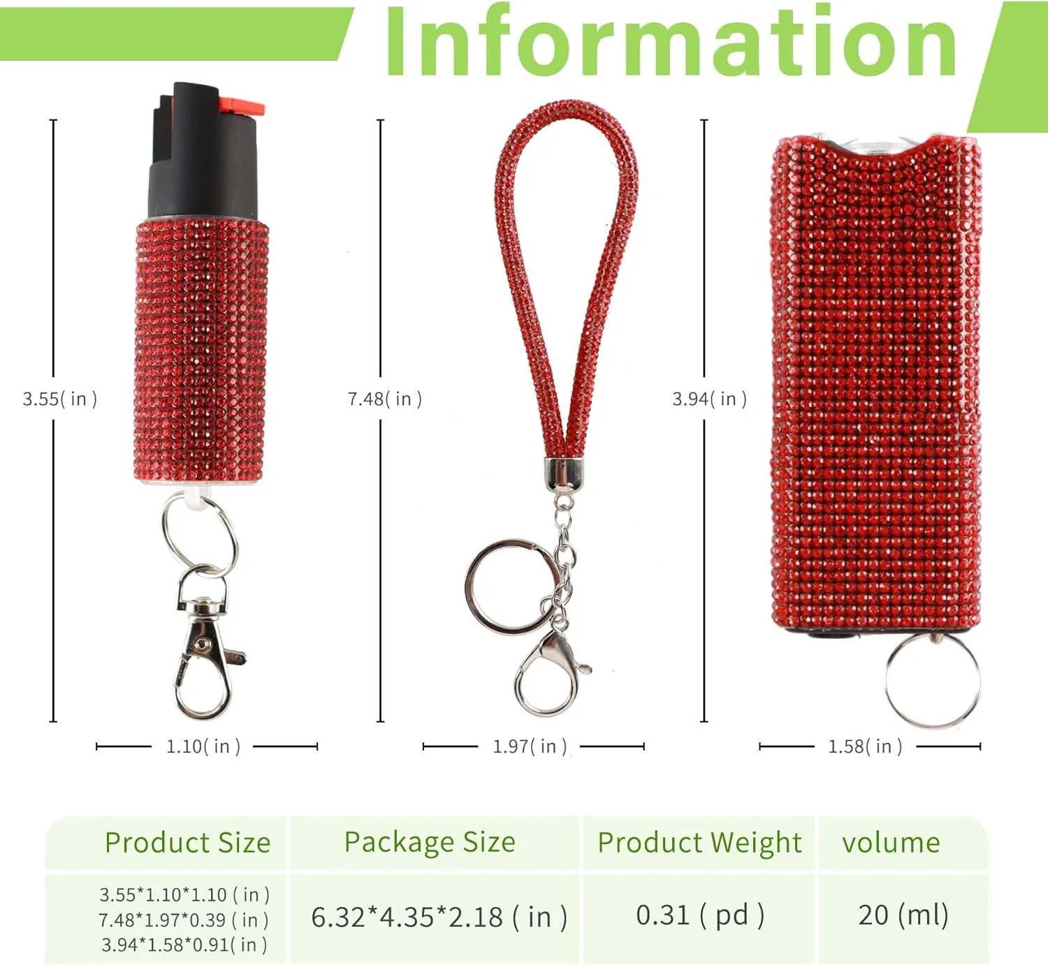 Cool MagiUSA Bling Stun Gun & Pepper Spray Bracelet Keychain Set – LED Flashlight Personal Alarm Self Defense Kit for Women & Men – Tazer taiser Pepper Gel Safety Tools Quick Defense, Multi Color