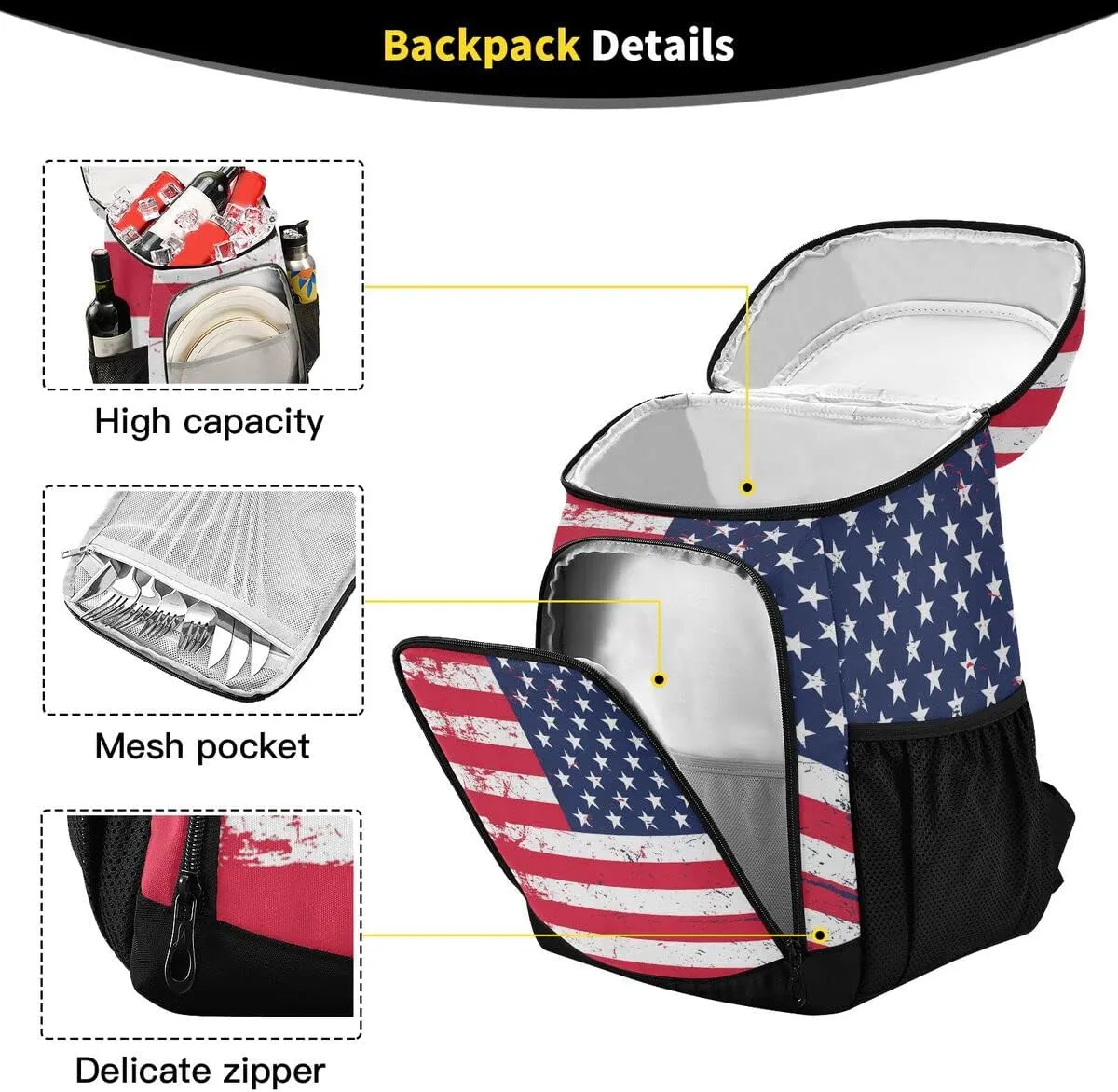 Cooler Backpack Leakproof Backpack Cooler Insulated Lunch Cooler Bag 30 Cans Camping Coolers for Beach Camping Hiking