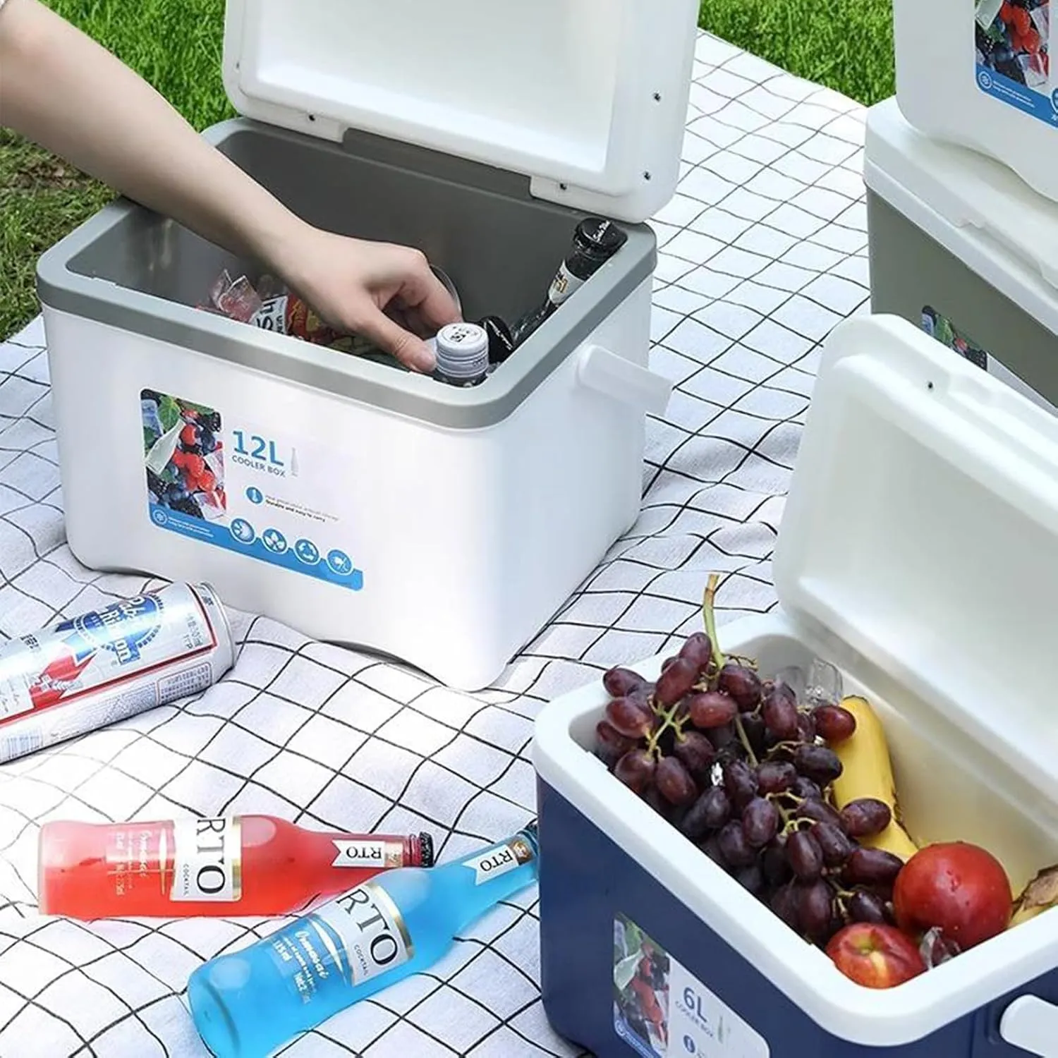 Cooler for NIO EC6/NIO EC7/NIO EL6/NIO EL7/NIO EL8/NIO ES6/NIO ES7 Insulated Hard Ice Box Large High-Performance Storage Box Portable Cool Picnic Box Festival Camping,C-38 * 30.5 * 34.5cm