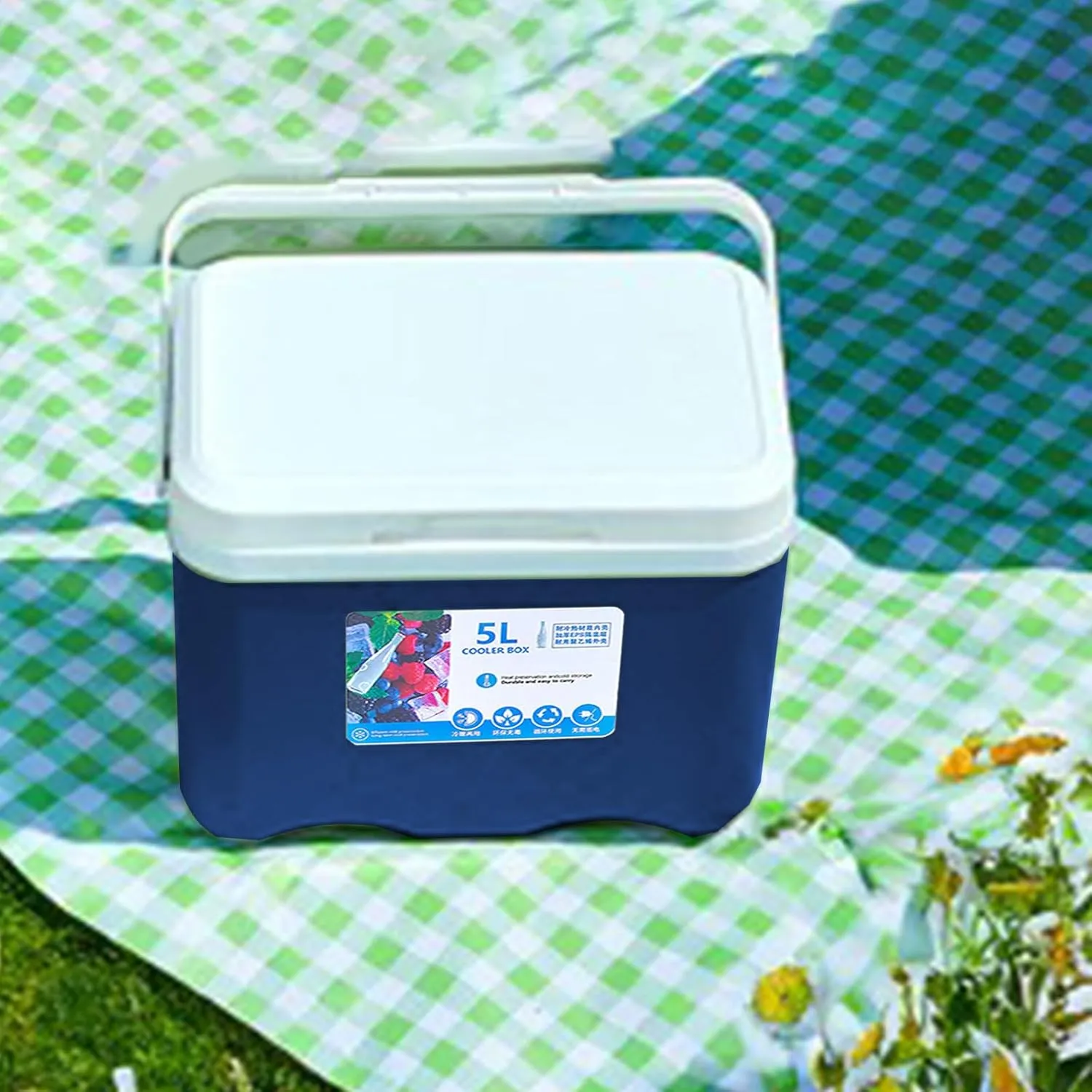 Cooler Insulated Box for Camping and Lunch， Portable Hard Cooler Leak Proof Outdoor Hard Cooler Keeps Ice for Up to 3 Days Great for Beach Camping Tailgating Sports More
