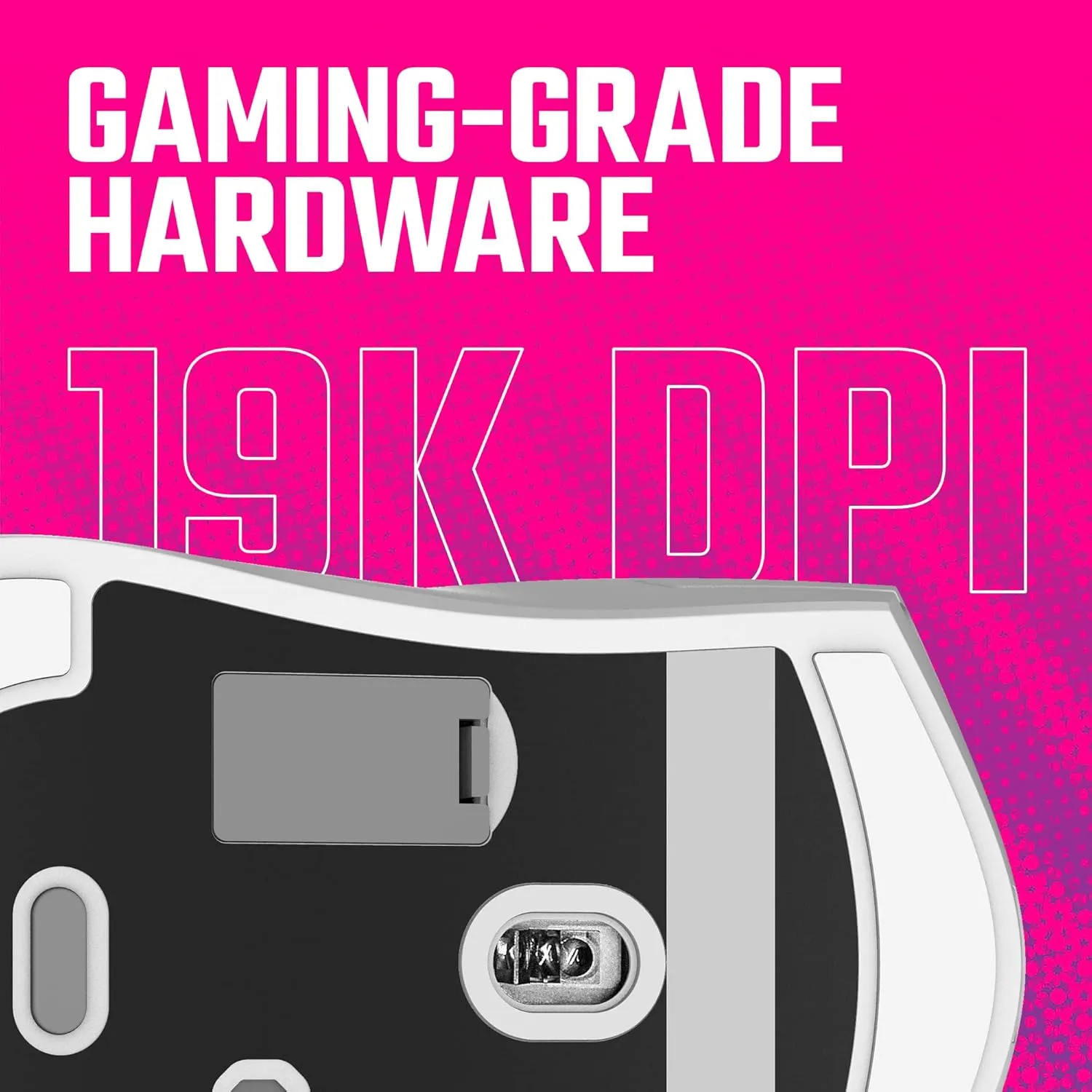 Cooler Master MM712 Wireless Gaming Mouse White with Adjustable 19,000 DPI, 2.4GHz and Bluetooth, Ultraweave Cable, PTFE Feet, RGB Lighting and MasterPlus  Software
