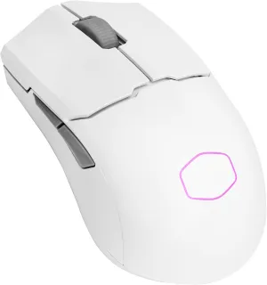Cooler Master MM712 Wireless Gaming Mouse White with Adjustable 19,000 DPI, 2.4GHz and Bluetooth, Ultraweave Cable, PTFE Feet, RGB Lighting and MasterPlus  Software
