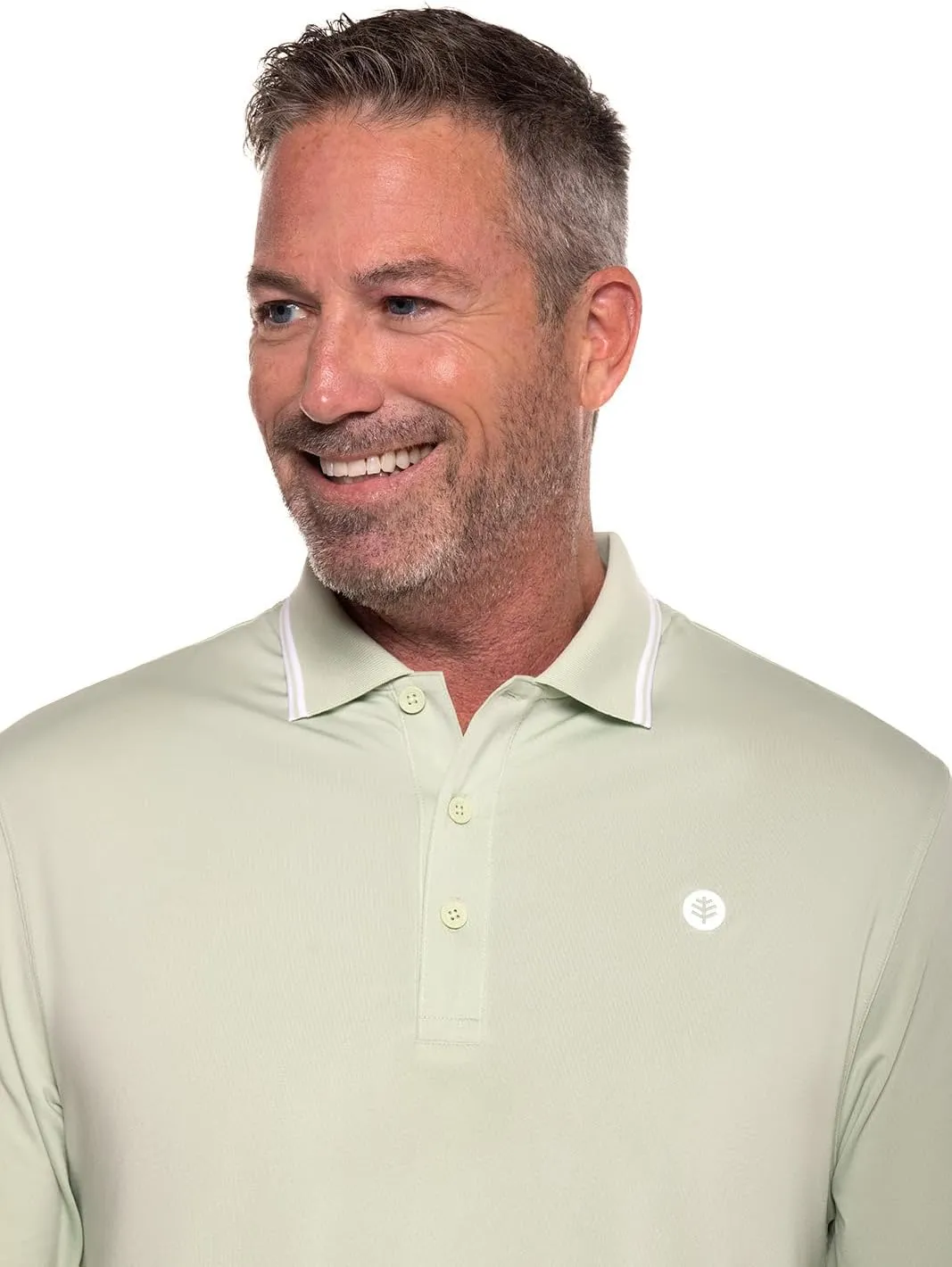 Coolibar UPF 50  Men's Erodym Long Sleeve Golf Polo - Sun Protective