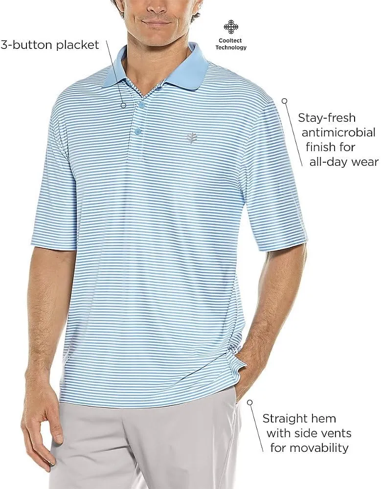 Coolibar UPF 50  Men's Erodym Short Sleeve Golf Polo - Sun Protective