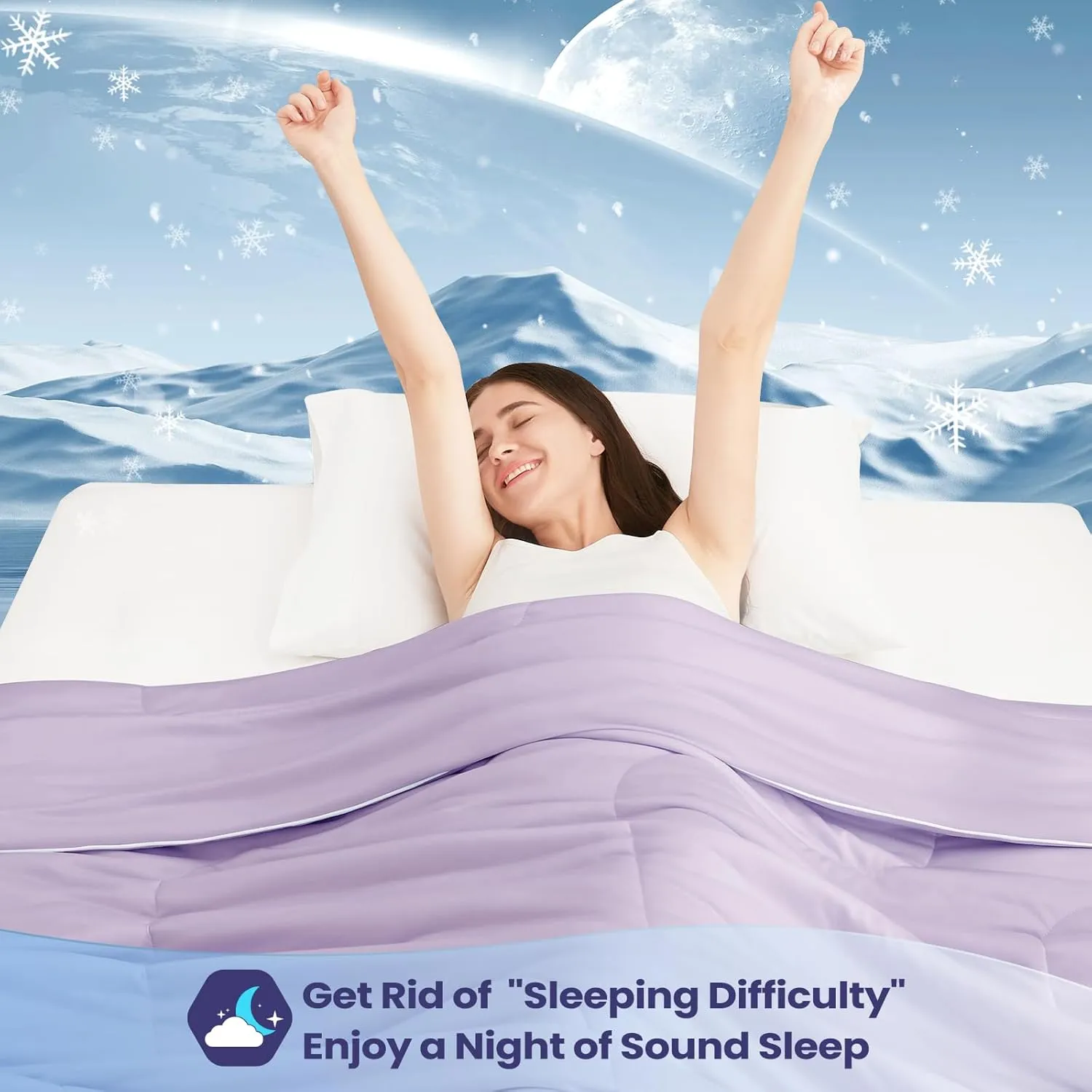 Cooling Comforter King Size, Cooling Blankets for Hot Sleepers, Lightweight Comforter 106" x 90", Lavender