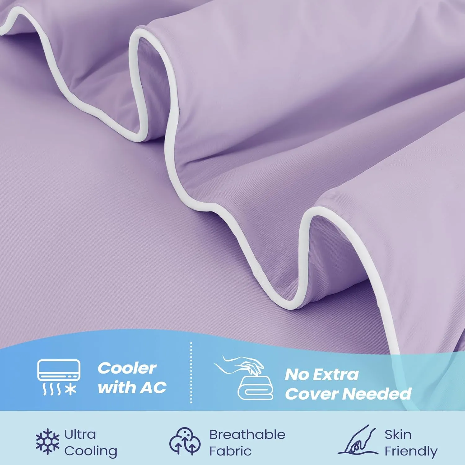 Cooling Comforter King Size, Cooling Blankets for Hot Sleepers, Lightweight Comforter 106" x 90", Lavender