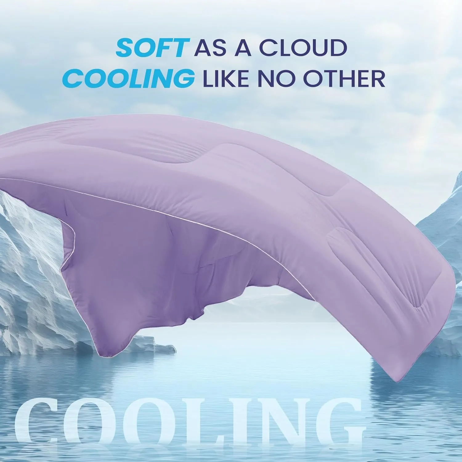 Cooling Comforter King Size, Cooling Blankets for Hot Sleepers, Lightweight Comforter 106" x 90", Lavender