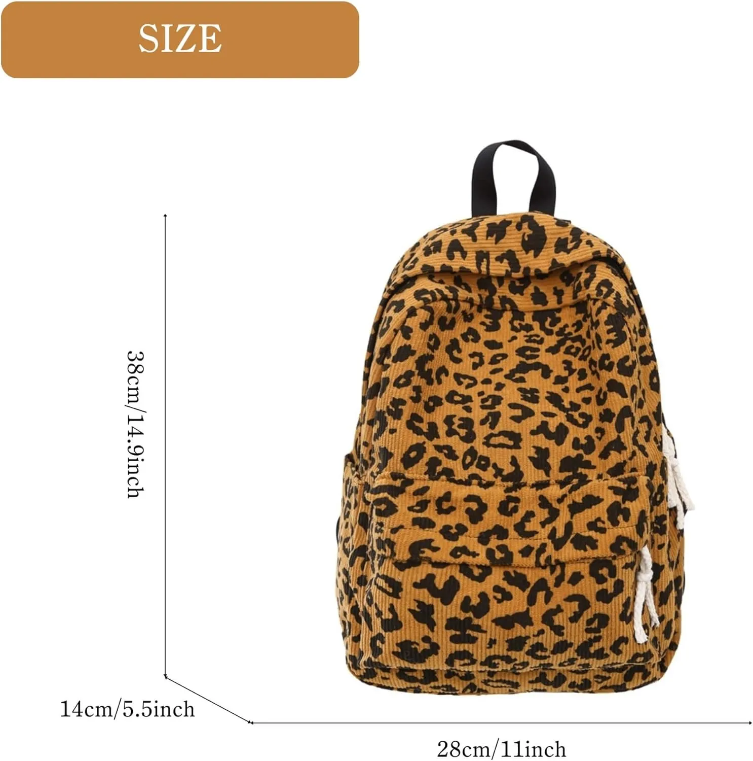 Corduroy Backpack for Women, Fashion Mini Backpack Purse, Animal Print Small Casual Daypack Bookbag (Corduroy Cheetah Print B)