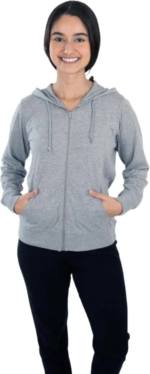 Cottonhood Lightweight Hoodies for Women, Zip Up Hoodie – Soft Jersey Long Sleeve, Hooded Sweatshirt