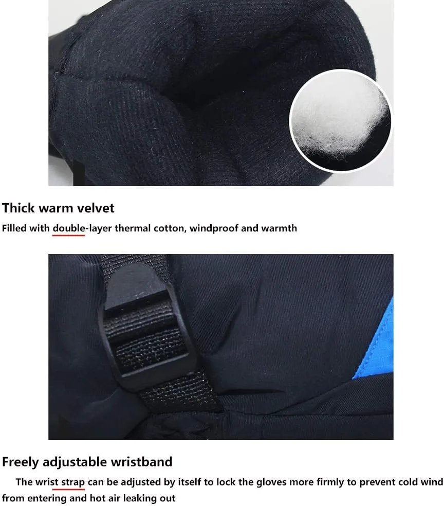 Couple Winter Ski and Snow Gloves-Waterproof and Windproof Ski Gloves for Skiing, Snowboarding and Shovel