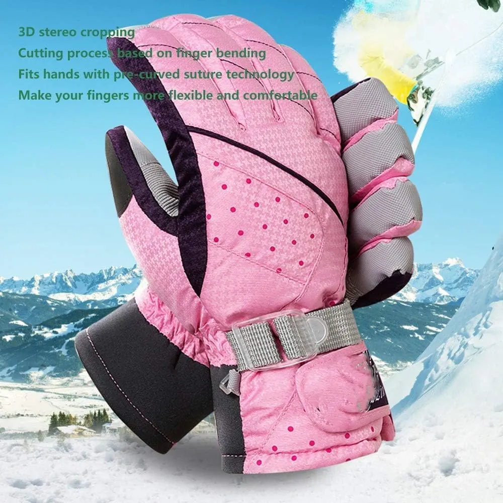 Couple Winter Ski and Snow Gloves-Waterproof and Windproof Ski Gloves for Skiing, Snowboarding and Shovel