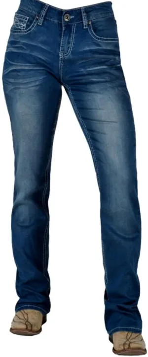 Cowgirl Tuff Western Jeans Womens Shattered Medium Wash JULSHA