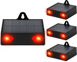 Coyote Deterrent Deer Repellent Devices Solar Nocturnal Animal Repeller Predator Light with Large Solar Panel for Yard Garden Chicken Coop Fox Raccoon Skunk 4 Pack