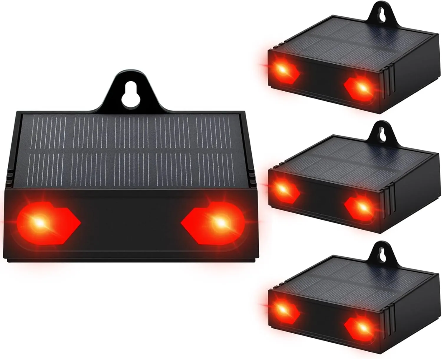 Coyote Deterrent Deer Repellent Devices Solar Nocturnal Animal Repeller Predator Light with Large Solar Panel for Yard Garden Chicken Coop Fox Raccoon Skunk 4 Pack