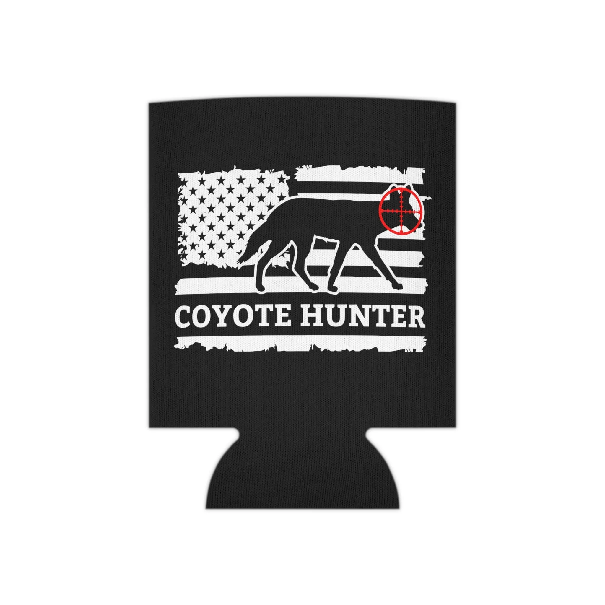 Coyote Hunter American Flag Can Cooler