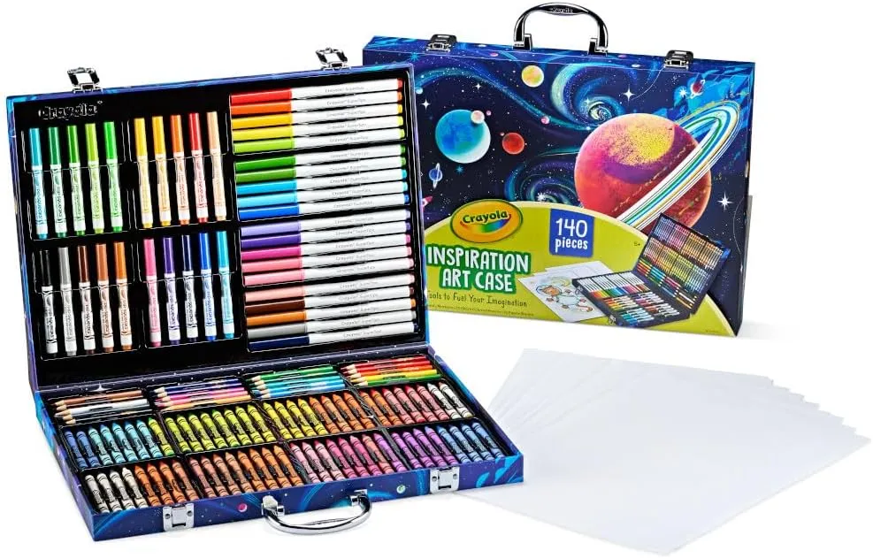 Crayola Inspiration Art Case Coloring Set - Space (140ct), Art Kit For Kids, Toys for Girls & Boys, Art Supplies Set, Gift for Kids, 5  [Amazon Exclusive]