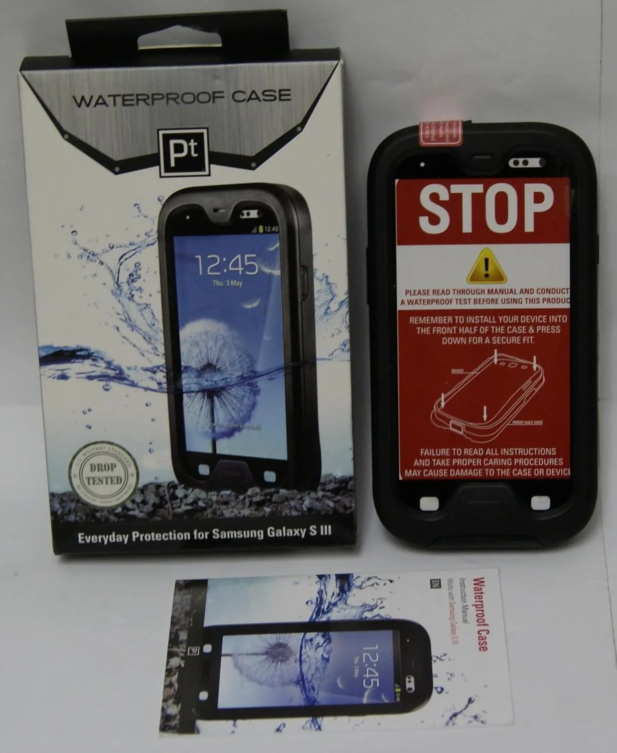 CSWSSGS3-BK OBEX Waterproof Case for Samsung Galaxy S III - 1 Pack - Retail Packaging - Black