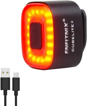 Cubelite II Bike Tail Light,Brake Sensing Rear Lights,Waterproof, Ultra Bright LED Warning Back Lights,USB Rechargeable,Metal Design