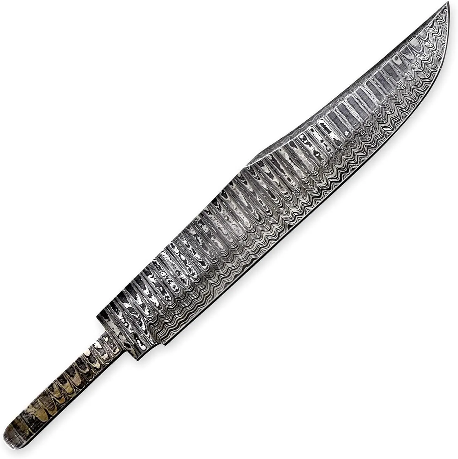 Custom Hand Forged Damascus Steel Blank Blade Hunting Knife Bowie Blade Damascus Blade Billet Camping, Survival, Collectors Knives Handmade Knife Making Supply (BWE-07)