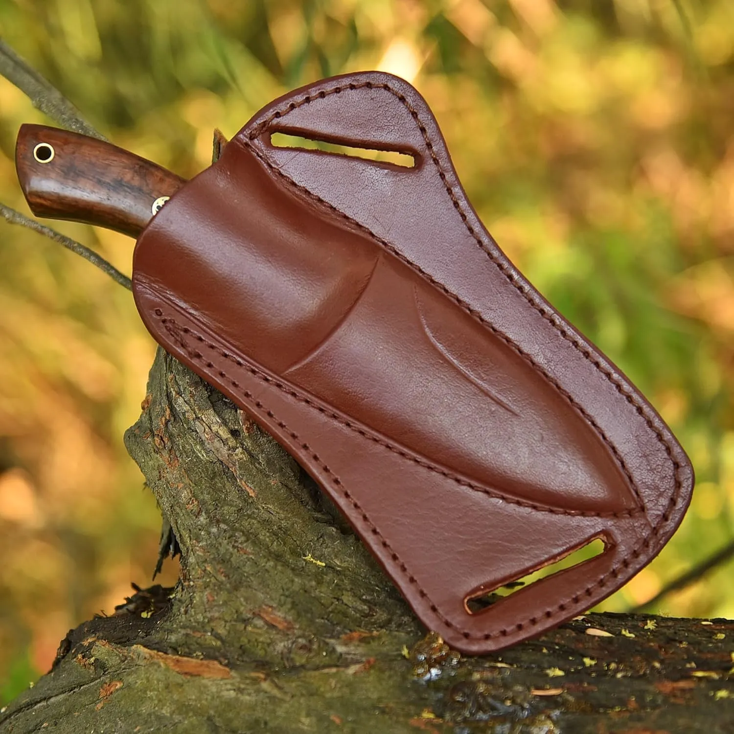 Custom Handmade Fixed Blade Hunting Knife - 9 Inch hand Forged Full Tang Knives For Hunting, Outdoor Camping, Hiking, Fishing, Bushcraft Knives With Leather Sheath. (Damascus-2)