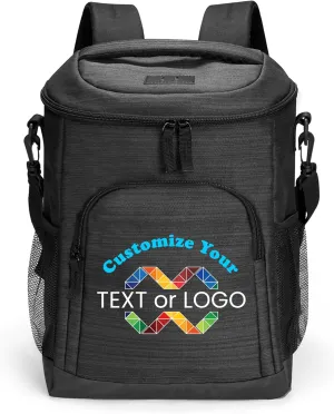 Custom Soft Cooler Bag - Personalize Your Insulated Bag | Backpack for Corporate Events or Gifts - Leak Proof Customizable Portable Cooler Bag Holds 24 Beer Cans - 15x10x7 - Customize 123