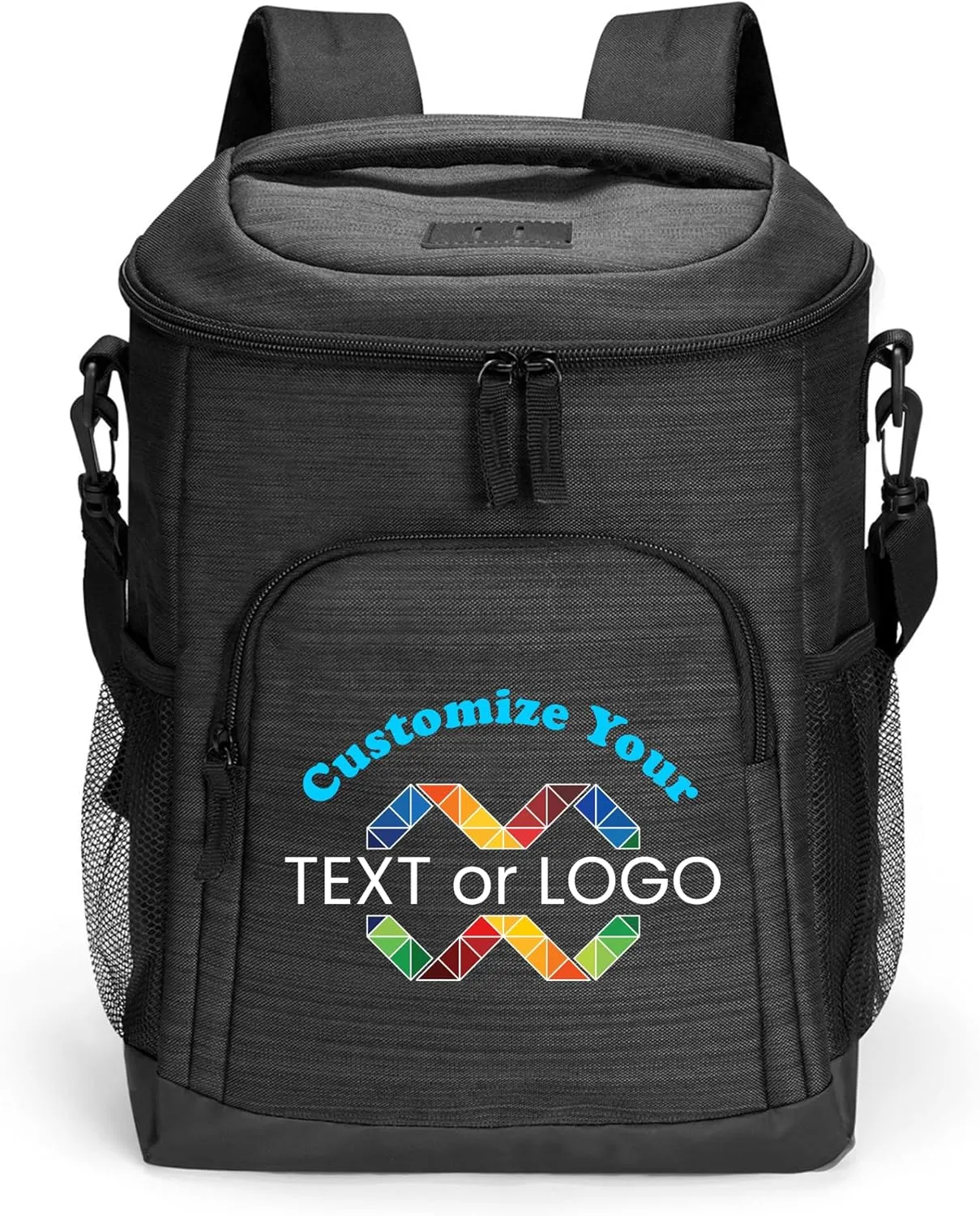 Custom Soft Cooler Bag - Personalize Your Insulated Bag | Backpack for Corporate Events or Gifts - Leak Proof Customizable Portable Cooler Bag Holds 24 Beer Cans - 15x10x7 - Customize 123