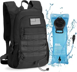 CVLIFE 3L Hydration Backpack Lightweight, 900D Heavy Duty Water Backpack for Hiking, Tactical Hydration Pack Backpack, Molle Day-Pack with TPU Water Bladder for Hiking, Running, Cycling, Camping