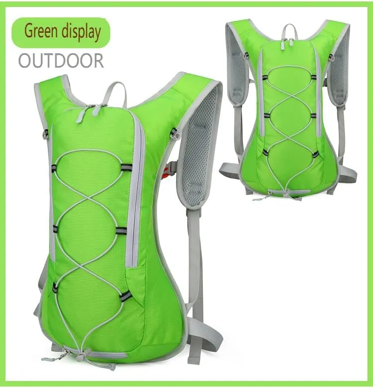 Cycling backpack, outdoor, waterproof backpack, running, trail running, hiking, travel, rock climbing, cycling water bag (Light green)