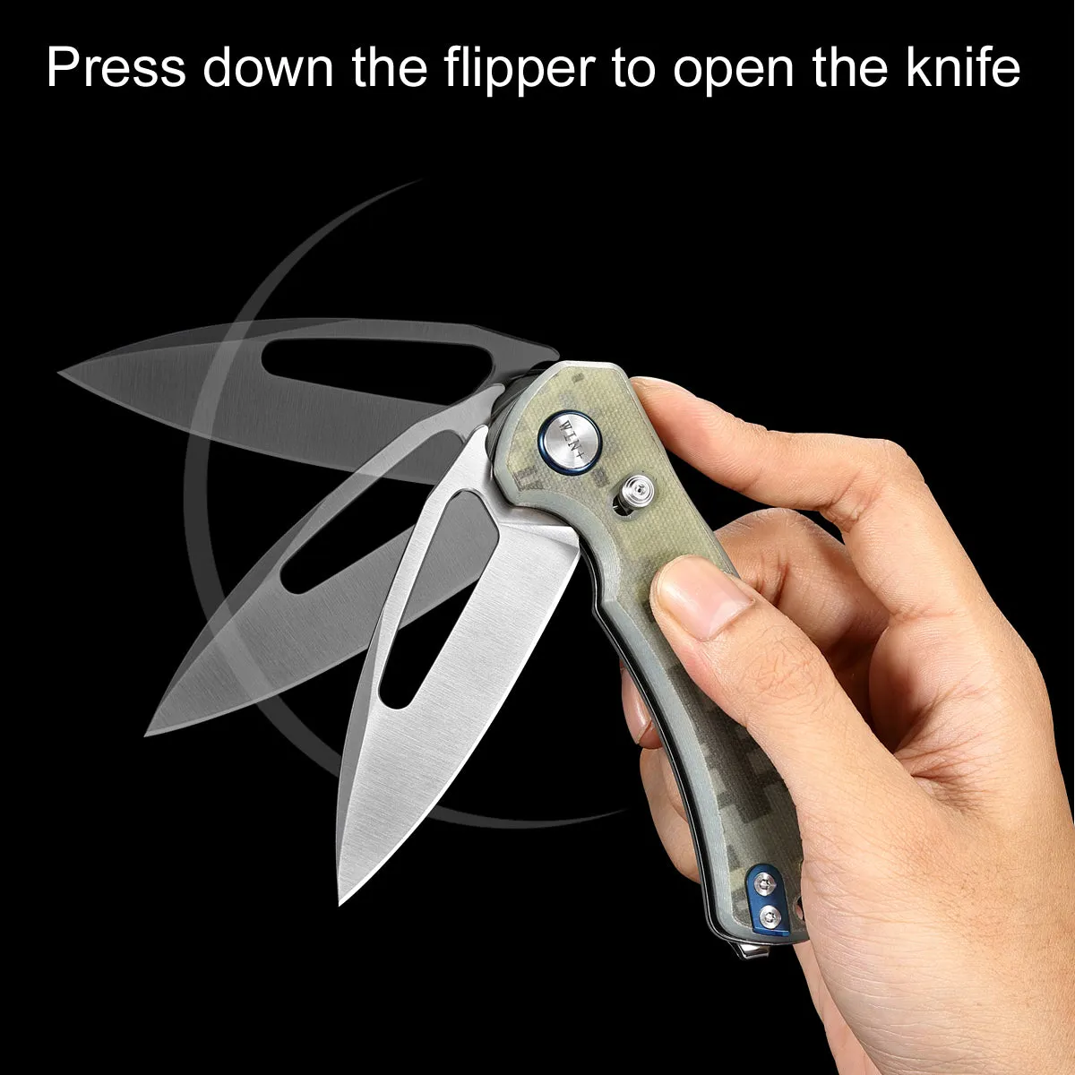D2 Pocket Knife With Carbon Fiber Handle And Axis Lock System (Our Patents)