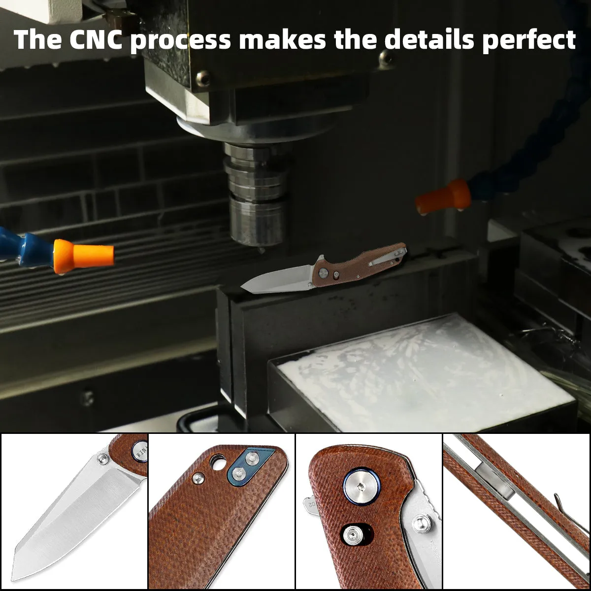 D2 Pocket Knife With Micarta Handle And Axis Lock System (Our Patents)