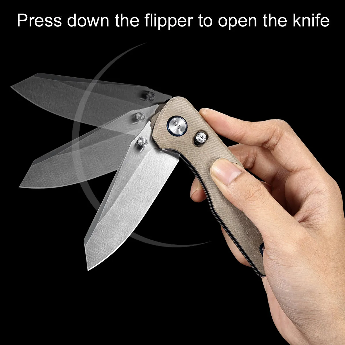 D2 Pocket Knife With Micarta Handle And Axis Lock System (Our Patents)