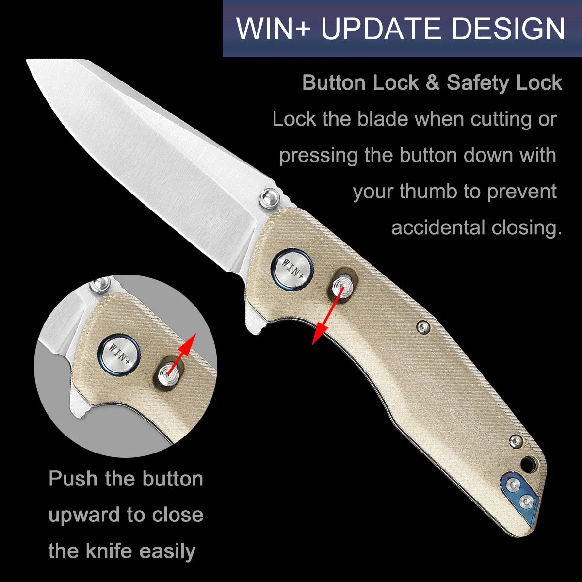 D2 Pocket Knife With Micarta Handle And Axis Lock System (Our Patents)