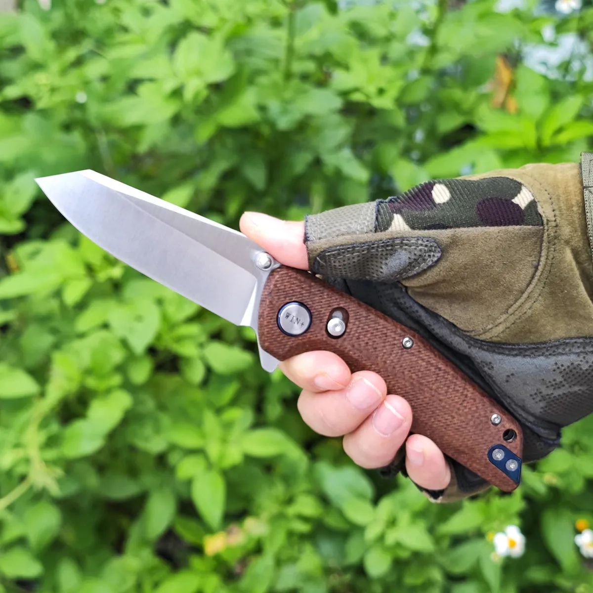 D2 Pocket Knife With Micarta Handle And Axis Lock System (Our Patents)