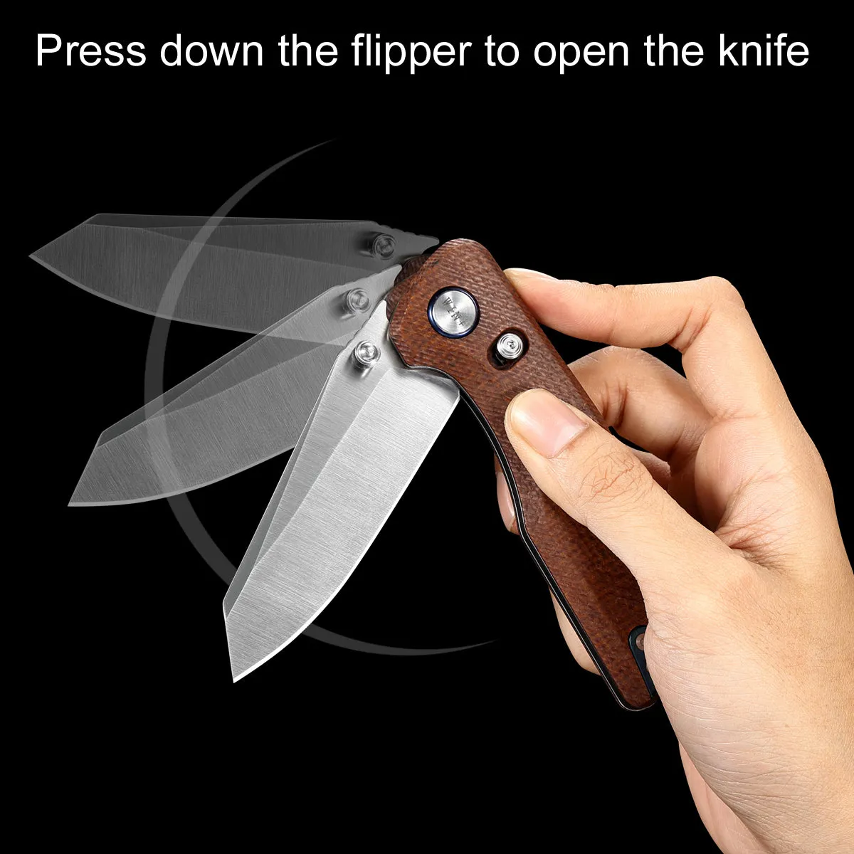 D2 Pocket Knife With Micarta Handle And Axis Lock System (Our Patents)