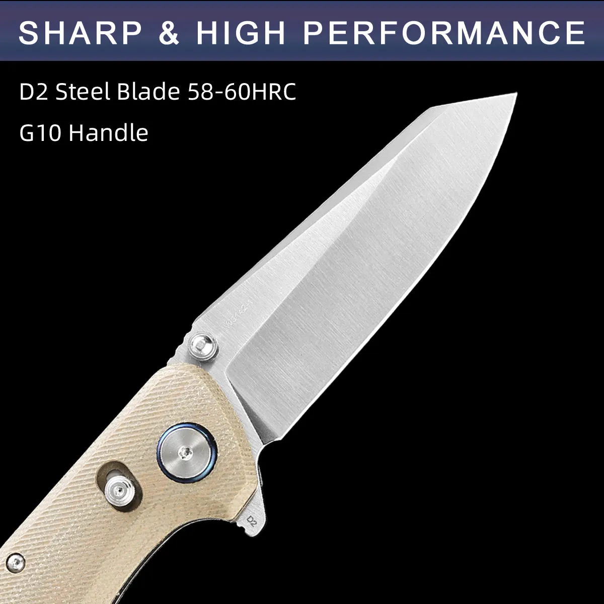 D2 Pocket Knife With Micarta Handle And Axis Lock System (Our Patents)