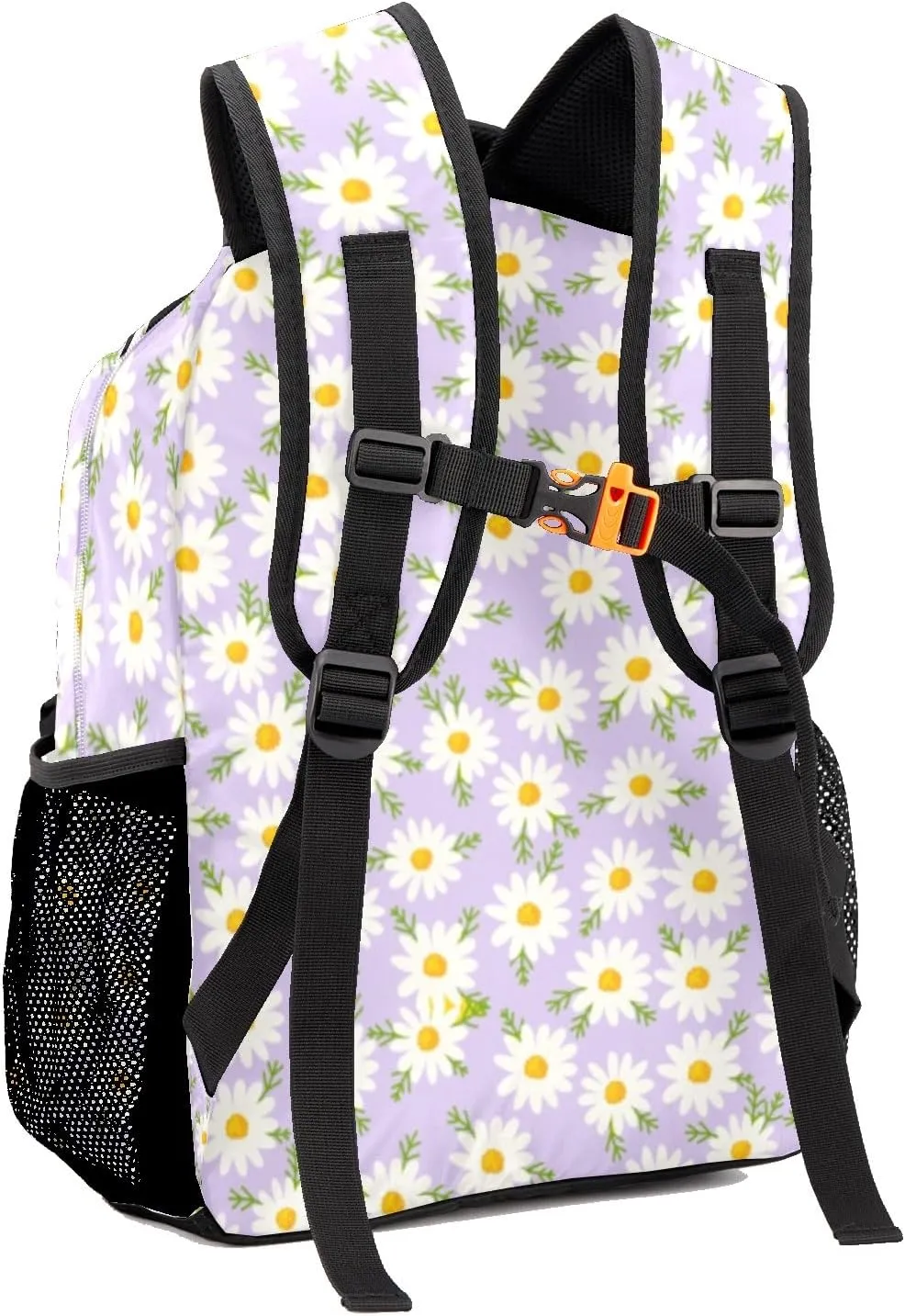 Daisy Little Flowers Purple Personalized School Backpack Kids Bookbag Daypack for Teen Boys Girls Travel Backpack Bag 12.2''(L) x 5.9''(W) x 16.5''(H)