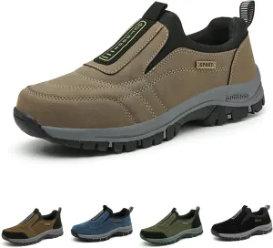 Dallader Men's Comfortable Waterproof Orthopedic Walking Shoes,Outdoor Lightweight Non Slip Hiking Loafers