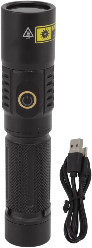 Detection Beam 365nm Examination Device | Handheld LED Instrument for Pet Urine Location/Scorpion Observation/Material Processing | Adjustable Luminosity, Rechargeable Cell