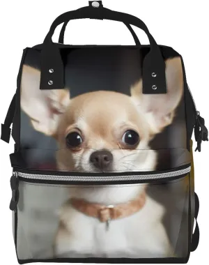 Diaper Bag Nappy Backpack Baby Bag Running german shepherd dog Mummy Backpack Multifunction Changing Bags for Travel, Cute Chihuahua, One Size