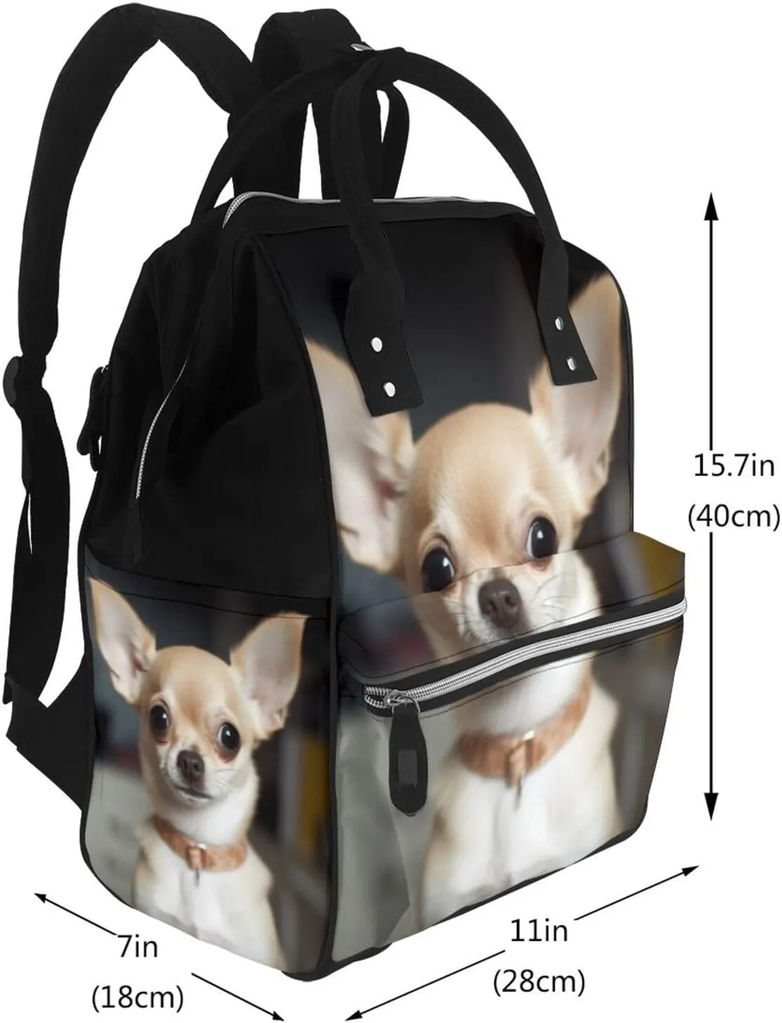 Diaper Bag Nappy Backpack Baby Bag Running german shepherd dog Mummy Backpack Multifunction Changing Bags for Travel, Cute Chihuahua, One Size
