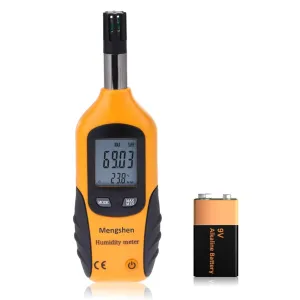 Digital Psychrometer - Handheld Temperature and Humidity Meter Gauge with Dew Point and Wet Bulb Temperature - Battery Included