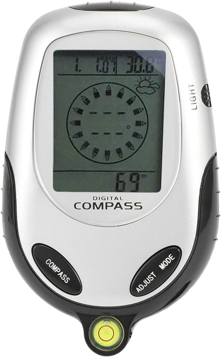Digital Thermometer Handheld Compass Multi Functional Outdoor Compass with High Brightness LED Backlight, Optimal for Hiking, Camping, and Adventure