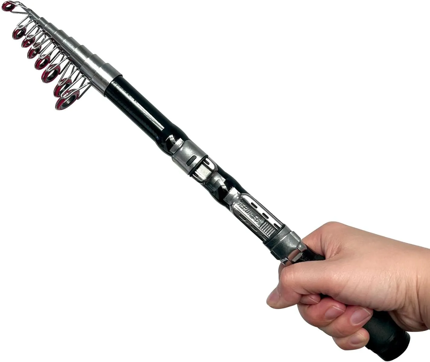 Dingbear Telescopic Fishing Rod - Carbon Mini Fishing Rod, Long-Range Casting Sea Fishing Rod, Not Easy to Break, Easy to Carry, Suitable for Rivers, Lakes and Oceans